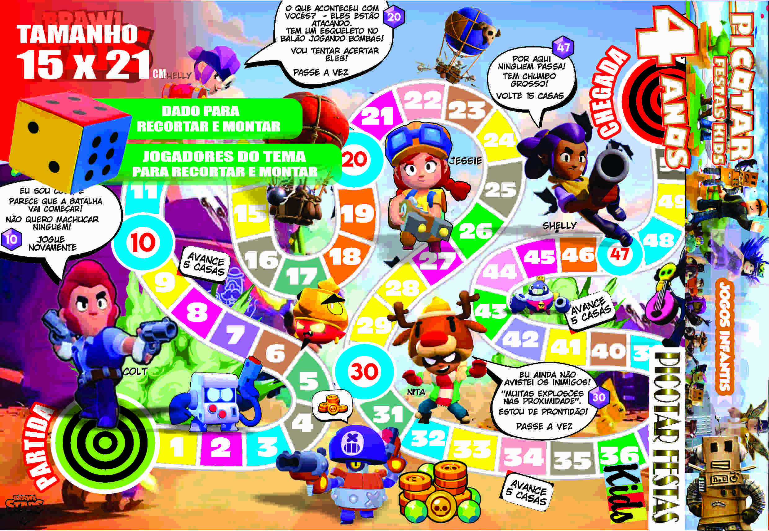 Jogo de Tabuleiro Brawl Stars - 14 x 21 cm