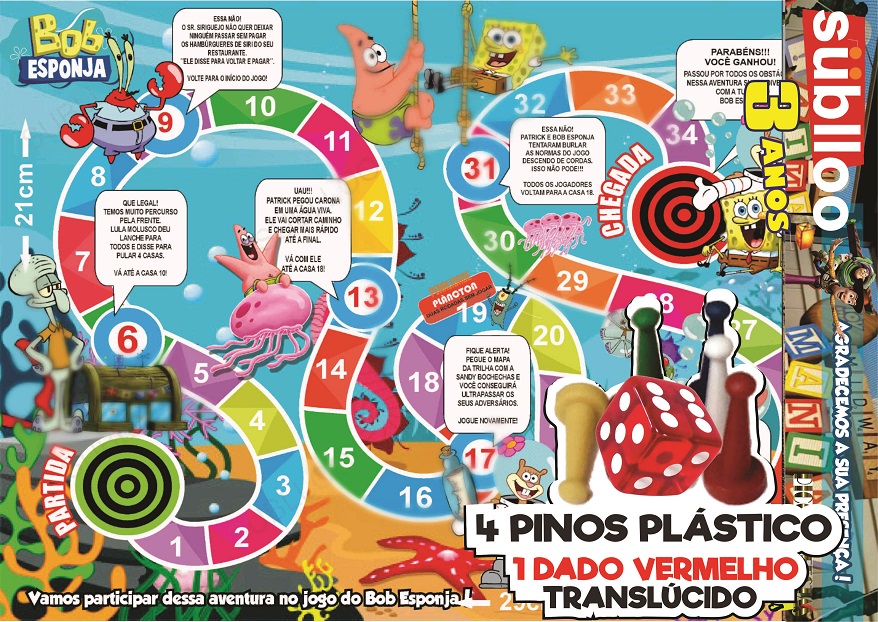 Jogo de Tabuleiro Bob Esponja