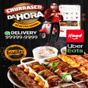 Folheto Churrasco Delivery - Couchê 90g/m² - 10 x 14cm - 1000 Unids