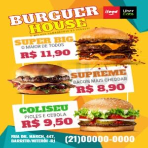 Folheto Hamburgueria Triple - Couchê 90g/m² - 10 x 14cm - 1000 Unids