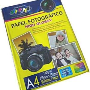 Papel Fotográfico A4 - 210 x 297mm, 50 Folhas | .br