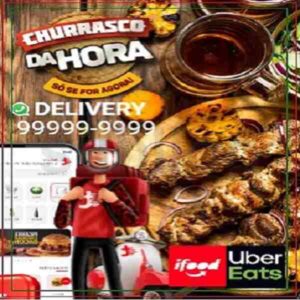 Folheto Churrasco - Couchê 90g/m² - 10 x 14cm - 1000 Unids